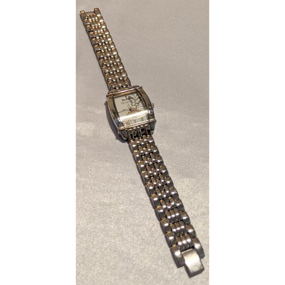 Armitron Now Women's 7" Quartz Watch Silvertone Butterfly Flowers GUC - Picture 5 of 10